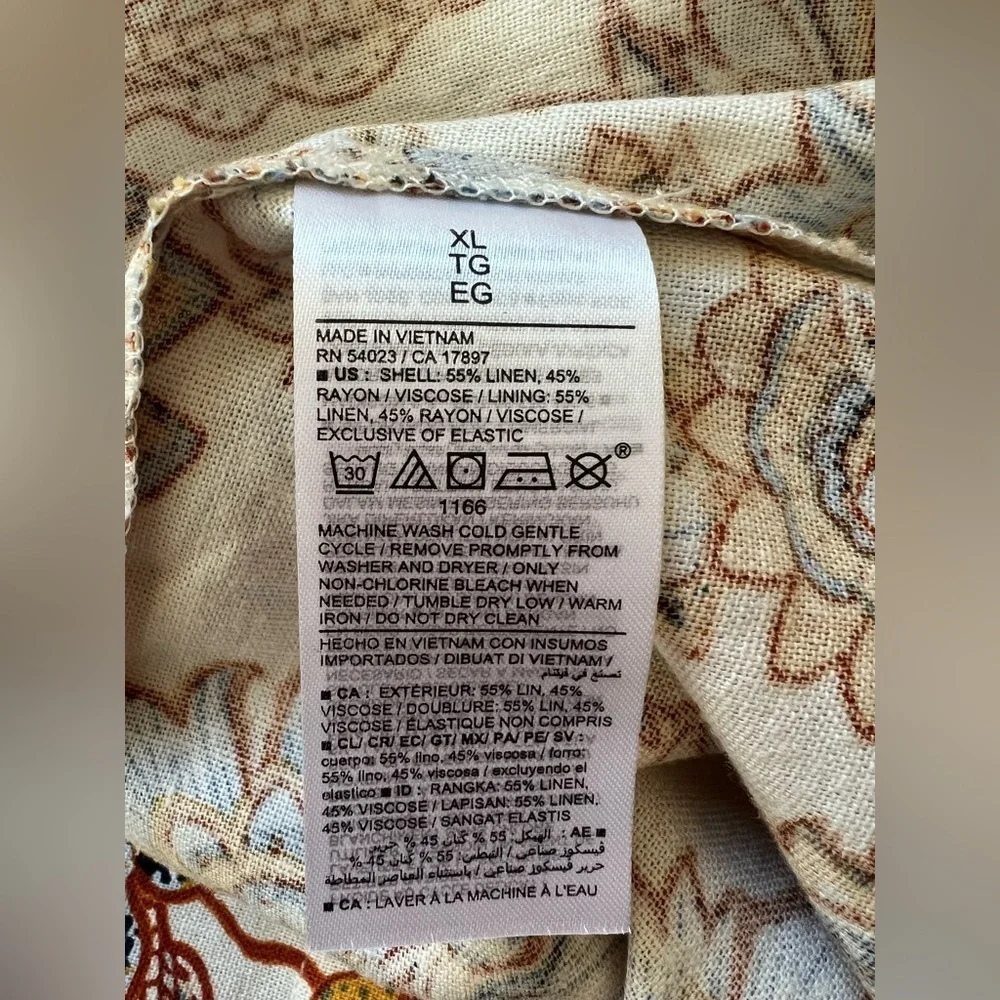 Old Navy Women's Fit & Flare Linen Blend Midi Cami Dress Floral print Size XL - Picture 8 of 8